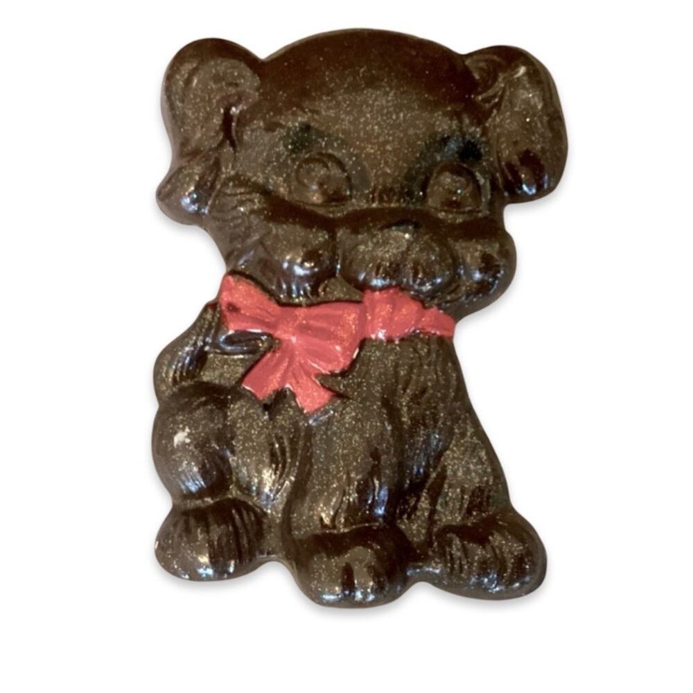 Glitter Puppy with  Bow Ceramic Wall Decor